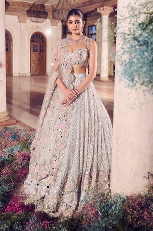 Swish By Dolcy And Simran Chandni Mirrorwork Embroidered Lehenga Set 