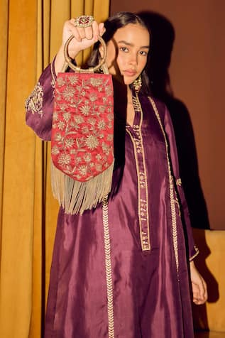 Jodha Dabka Embroidered Handbag 