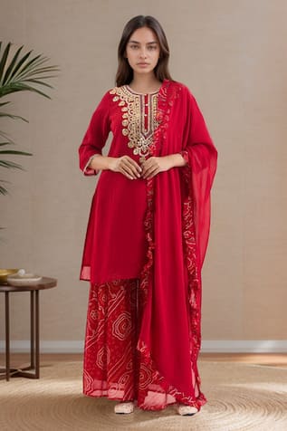 Samyukta Singhania Dori & Gota Embroidered Kurta Sharara Set 