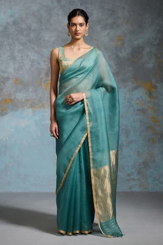 Dressfolk Woven Handloom Saree With Unstitched Blouse Piece 