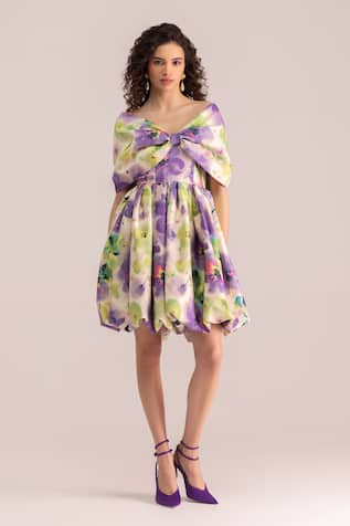 TheRealB Abstract Floral Print Dress 