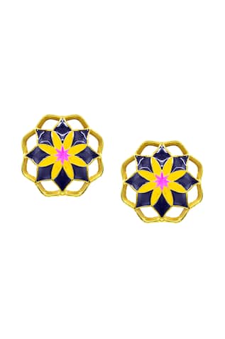 Enamelled Fusion Stud Earrings 