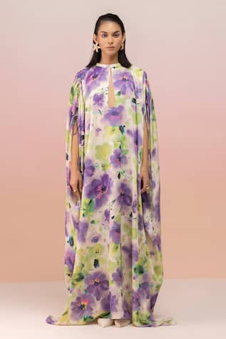 TheRealB Floral Print Satin Dress 