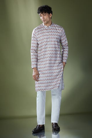 Chevron Print Kurta Set 