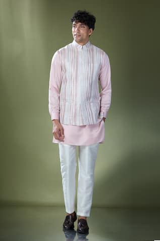 Embroidered Bundi & Kurta Set For Kids