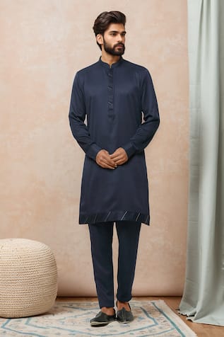 Samyukta Singhania Pleated Bordered Kurta 