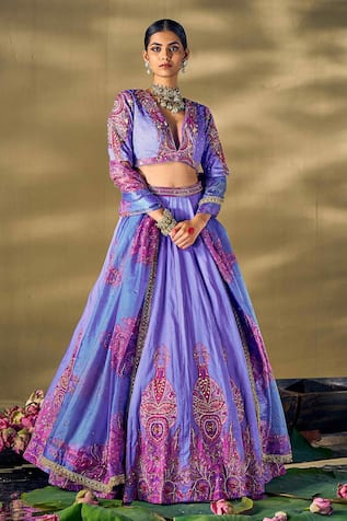 17:17 by Simmi Saboo Floral Print Panelled Lehenga Set 