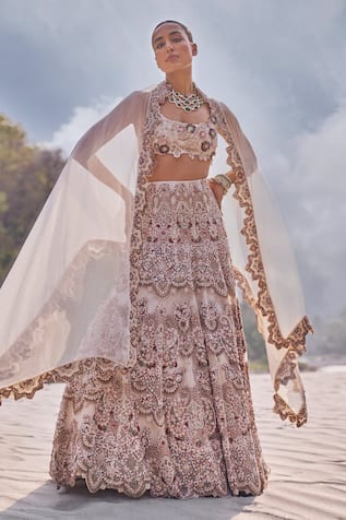 Ridhima Bhasin Fitoor 3D Blossom Patchwork Bridal Lehenga Set 