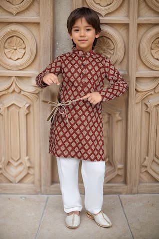 Arihant Rai Sinha Printed Mandarin Collared Kurta With Pyjama 