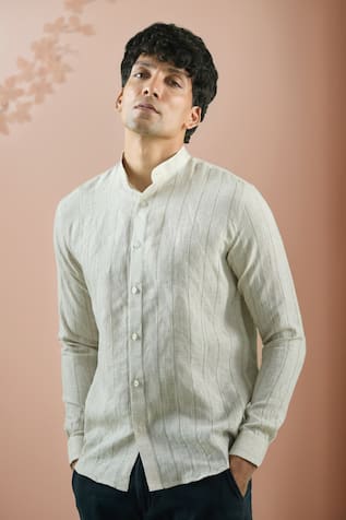 Arihant Rai Sinha Linen Pattern Shirt 