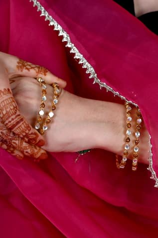 Shlok Jewels Kundan Teardrop Bangles Set of 4 