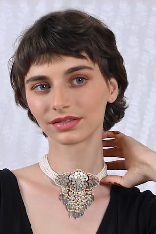 Shlok Jewels Florin Mother of Pearl Choker Set 