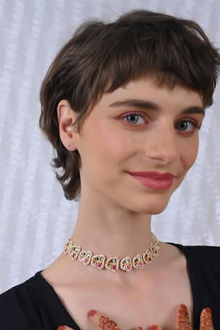 Shlok Jewels Kundan Butterfly Bloom Choker 