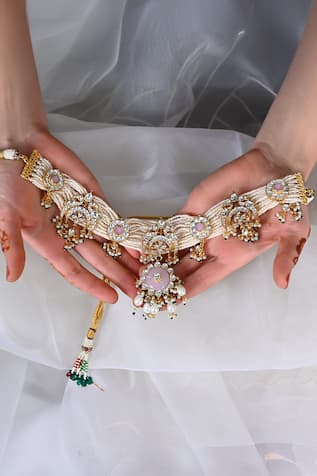 Shlok Jewels Gold Plated Kundan Choker & Earring Set 