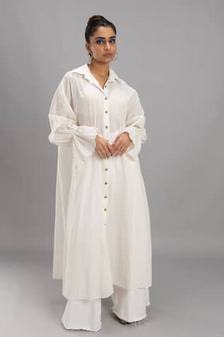 Lavina Sippy White Organic Cotton Long Tunic 