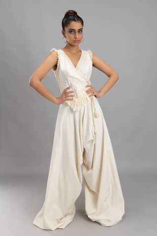 Lavina Sippy Cowl Draped Wide Legged Pant 
