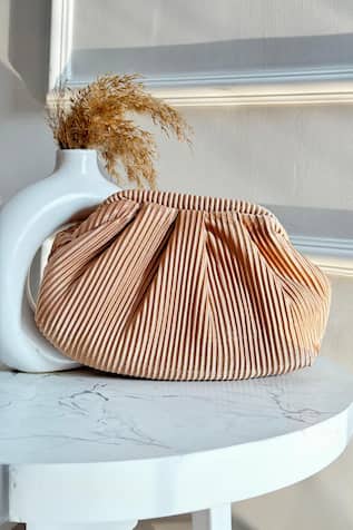 Pleated Crushed Pouch Clutch 