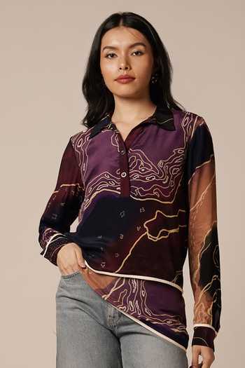 Advait Abstract Geometric Layered Shirt 
