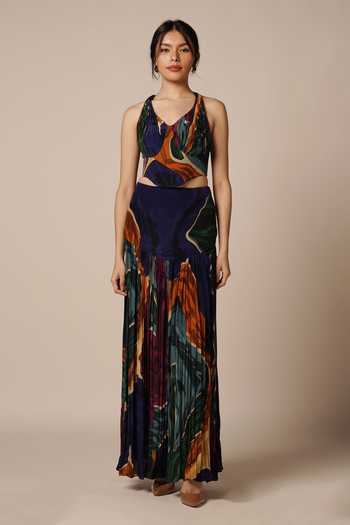 Advait Abstract Geometric Print Corset 