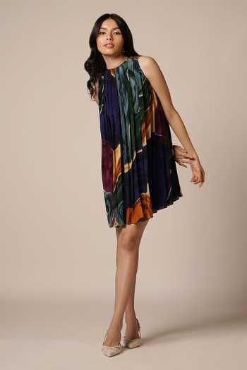 Advait Abstract Print Pleated Dress 