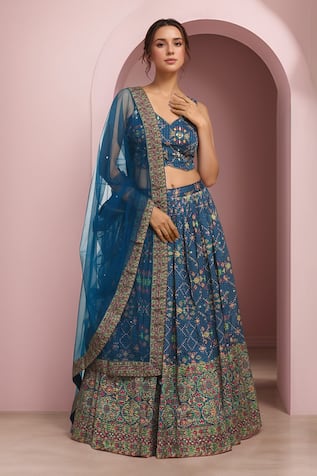 Samyukta Singhania Floral Jaal Print Lehenga Set 