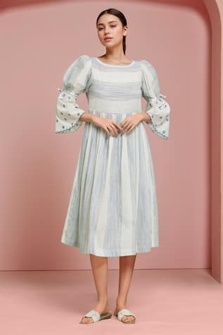 Naintara Bajaj Alice Cotton Stripe Print Dress 