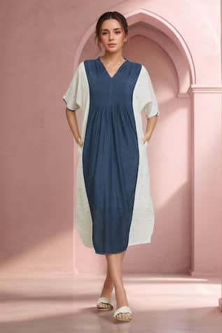 Naintara Bajaj Iris Geometric Placement Woven Dress 