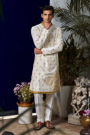 Philocaly Solace Floral Embroidered Kurta & Trouser Set 