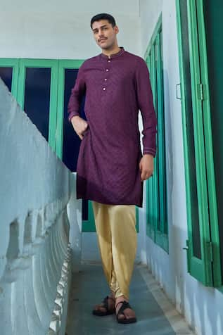 Philocaly Saphira Geometric Jaal Embroidered Kurta 