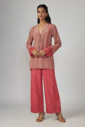 Sandhya Shah Printed Cutdana Tunic & Pant Set 