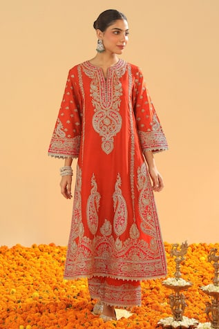 Sheetal Batra Misam Kirandori Embroidered Kurta With Palazzo 