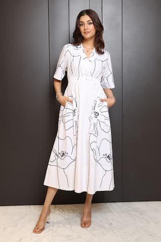 Nassh Crocus Abstract Print Dress 