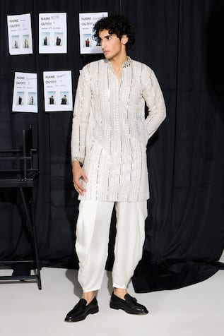 Twenty Nine Ivory Mirror Sequin Embroidered Kurta Set 