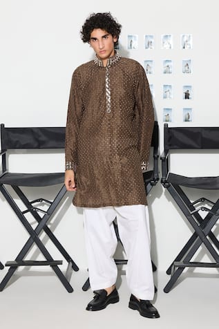 Twenty Nine Mehendi Green Embroidered Kurta Set 