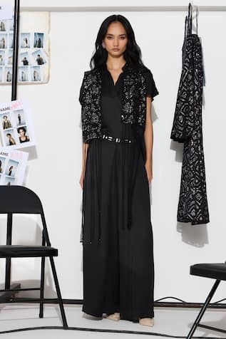 Twenty Nine Floral Bead Embroidered Overlay Jacket 