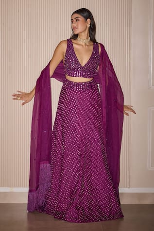 Twenty Nine Crushed Raidana Bandhani Lehenga Set 