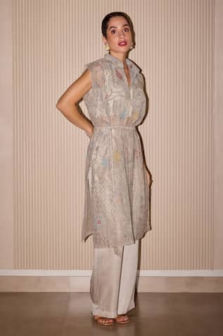 Twenty Nine Silver Mirror Embroidered Inner & Pant Set 