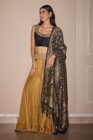 Twenty Nine Marodi Embroidered Golden Lehenga 