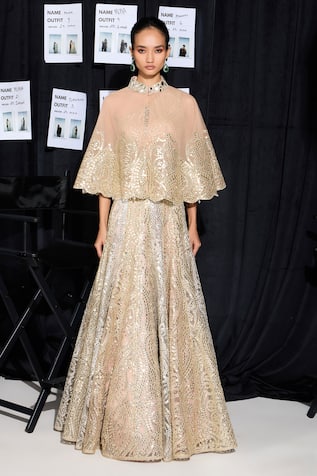 Twenty Nine Mirror Embroidered Blush Peach Cape 