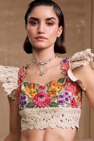 Chandrima Embroidered Cutwork Bustier 