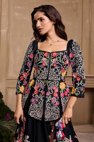 Chandrima Floral Embellished Panelled Jacket 