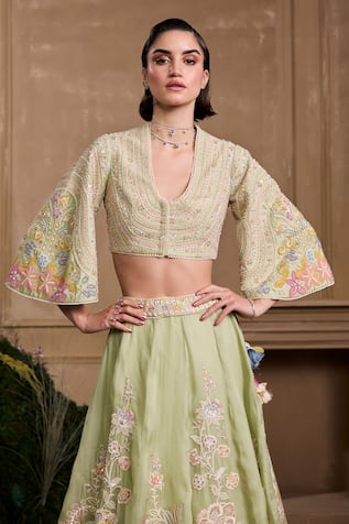 Chandrima Floral Bead Embellished Bolero Jacket 