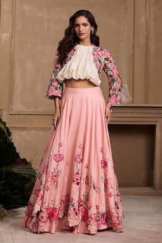 Chandrima Floral Cutwork Layered Lehenga 