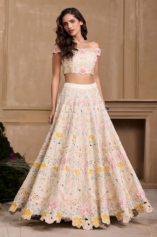 Chandrima Floral Cutwork Embellished Lehenga 