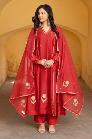 ASRUMO Wildbloom Embroidered Anarkali Set 