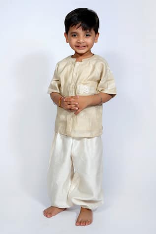 Cloud Up Short Kurta Set With Dhoti Pant 