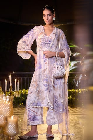Blossom Garden Embroidered Kurta Set 