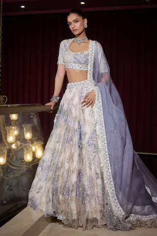 Mahima Mahajan Meadow Print & Embellished Trail Lehenga Set 