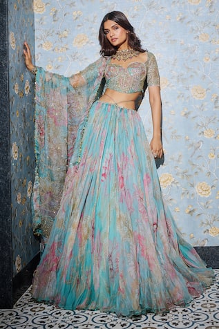 Rashida Floral Embroidered Lehenga Set 