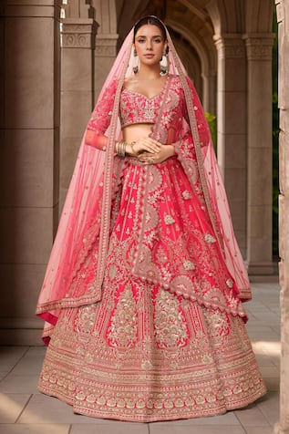 Alamjeb Resham Embroidered Bridal Lehenga Set 